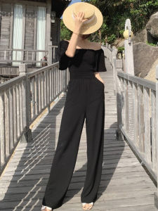 Summer New Arrival Jumpsuit Women Elegant Drape Fancy Jumpsuit Loose Pants off-Shoulder Jumpsuit Suit