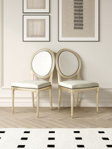 Luxurious Real Wood Dining Chair Leather Padded Home Dining Table Chair High Comfort Simple Design Office Chair Quality Luxury Type