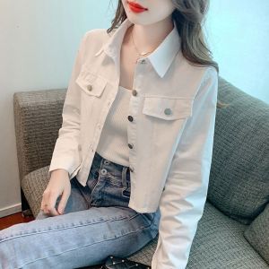 เสื้อเชิ้ตแขนยาวทรงหลวมสไตล์ทำงานลำลองสำหรับผู้หญิง ฤดูใบไม้ร่วง 2024 เสื้อแจ็คเก็ตแบบสั้น ดีไซน์เรียบง่าย สไตล์สตรีท แฟชั่น