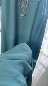 Elegant Light Blue Kaftan Dress/Abaya