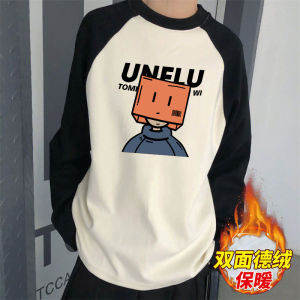 Áo Thun Dài Tay Dày Lót Lông Cừu American Deer Dành Cho Nam Mùa Thu Đông Rộng Rãi Thoải Mái in Họa Tiết Tròn Cổ