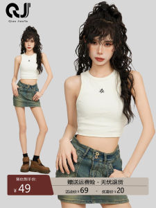 Áo Ba Lỗ Không Tay Màu Trắng Phong Cách Thái Mùa Hè Cho Nữ Áo Tập Thể Dục Cổ Chữ V Dài Vừa Phải Áo Sơ Mi Cơ Bản