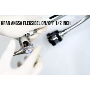 Keran Angsa Flexible 1/2 Inch Kran Sink DapurFleksibel Kepala On Off Cuci Piring Keran Sink