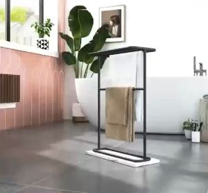 Drying Clothes Towel Rack with Suction Cup (Silver) Keimav