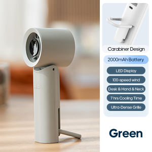 KINSCOTER Portable High Speed Handheld Fan 2000mAh Foldable Cooling Fan 100 Speed Rechargeable Turbo Fan w/ LED Digital Display
