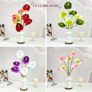Môn đơn. Lá Môn Cao Su Đủ Màu Bó Hoa Cắm Giỏ Trang Trí Tiệc. Hoa Lụa Decor