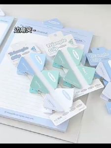 ohayo คลิปหนีบมุมกระดาษ คลิปมุม คลิปหนีบกระดาษ สามเหลี่ยม วัสดุพลาสติก แข็งแรงทนทาน อเนกประสงค์