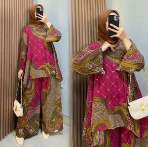 DASTER BATIK KEKINIAN BY KHALILUNA COLLECTION COD DRESS BATIK KEKINIAN