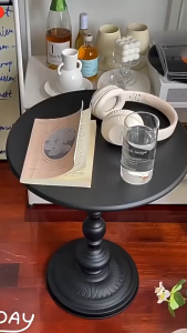 โต๊ะกาแฟเหล็ก โต๊ะกลม สําหรับตกแต่งระเบียง ห้องนั่งเล่น โต๊ะข้างโซฟา สไตล์อเมริกันเรโทร coffee table ตกแต่งคาเฟ่