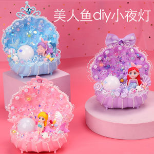 DIY สร้างเรือใบสีสันสดใสสำหรับเด็ก วัสดุ LED ไฟสีขาว ชุดงานฝีมือสำหรับเด็กผู้หญิง อุปกรณ์สร้างเรือใบสีสันสดใส