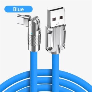 Kabel Data 120W Rotary 180 Derajat + Lampu LED Fast Charging VOOC Type C - Micro USB