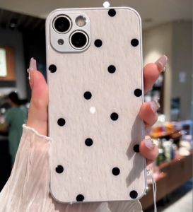 iPhone 15 Pro Max Case 12ProMax iPhone14 Shockproof Phone Casing With Hand Strap Lens Protect Polka dot iPhoneXSMAX XR 8Plus 11ProMax iPhone11