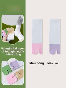 JINGCHI | Tất lót hai ngón cho nữ mùa xuân thu dài đến giữa bắp chân phong cách Nhật Bản gót vuông hai ngón hình chân cừu tất lót hai ngón