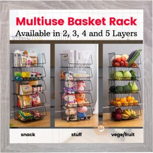 ALife World 5 Layers ALife 5 Layers Trolley Rack Wheel Dapur Kitchen Organizer Storage Troli Rak Beroda Kitchen Storage Basket Bathroom Rack