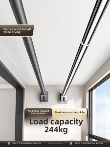 ZHIFAN | No-Drill Adjustable Curtain Rod for Bathroom and Balcony