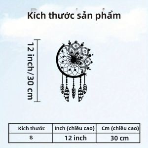 CIFbuy | Tranh Treo Tường Thủ Công Phong Cách Bohemian Bằng Sắt Trang Trí Lông Vũ & Hoa Làm Điểm Nhấn Cho Nhà Cửa Đồ Trang Trí Tường Bằng Kim Loại