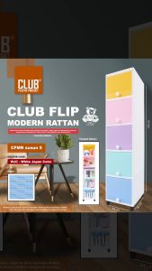 LEMARI PLASTIK SERBAGUNA RAK BUKU CLUB FLIP SUSUN 5 [CLBBOX]
