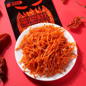 ปีศาจผ้าไหมเผ็ด32กรัมระเบิดเผ็ดแบบพิเศษขนมล่าเผ็ดแถบอาหารว่างอาหารว่างแบบสบายๆ