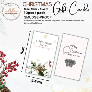 10pcs Christmas Tag | Gift Tags | White Lovely Gift Tags 5.4cm x 9cm | Smudge-proof