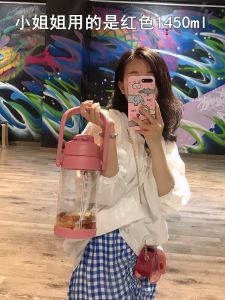 Large Portable Sports Water Bottle for Women High Capacity 2000ml Macaron Color American Style Food Grade Plastic Outdoor Use