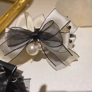 Ribbon Bun Head Hair Clip 🎀 蝴蝶结丸子头抓夹 Klip Rambut Gaya Anggun Penjepit Rambut Ribbon Bow Hair Claw Hair Pin