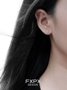 Rose Shaped 999 Pure Silver Earrings Sleepwear Friendly Ear Cuff Non-Removable Fresh out Korean Style Couple Jewelry