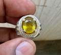 Batu Sphene Natural Sphene Greenish Yellow rainbow sphene MEMO GRI CT 3.76 Dim 10.85x8.77x5.07mm. 