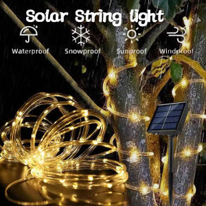 Solar Tube Rope Led Light Garden Christmas Decoration Garland Xmas Solar Rope String Light Fairy Strip 32M/22M/12M/7M