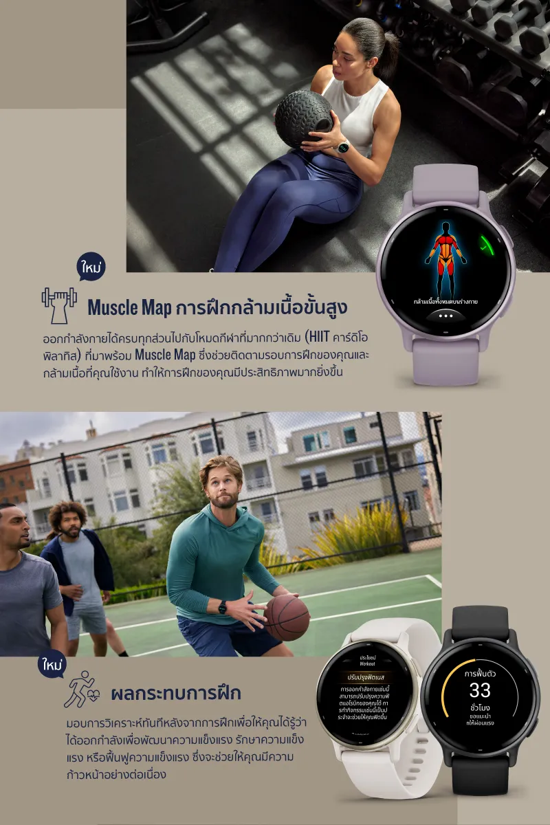 GARMIN Vivoactive 5 นาฬิกา Smart Watch อัจฉริยะเพื่อสุขภาพและไลฟ์สไตล์