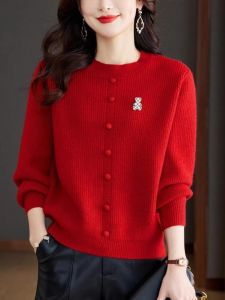 WANGGONGZHU | High Waist Knitted Base Shirt Womens Autumn Winter New Style Small Size Fashionable Outerwear Crew Neck Sweater Women High Waist Inner Match