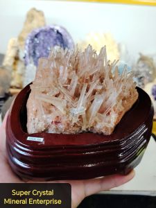 Natural Madagascar High Grade Tangerine Crystal Quartz Cluster Ornament TC07