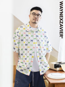 GEEEKPANDA Large Size Floral Shirt Short Sleeve Men Casual Summer Digital Printing Lightweight Fashion Urban Style Polyester Spandex Blend