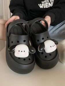 Cute Parent-Child Thick Bottom Anti-Slip Summer Flip Flops Womens Hole Hole Shoes Casual Flat Heel EVA Material Cartoon Pattern