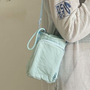 1× Korean Style Drawstring Bag Hiking Beach Travel Water Bottle Holder Water Cup Cover Nylon Shoulder Bag Purse Mobile Phone Bag