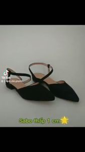 [HCM]giày sabo gót thô 1cm mũi nhọn có dây hậu mảnh xinh xắn NĐ008