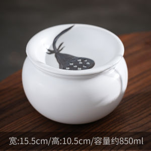 Jianshui Tea Wastewater Barrel Gongfu Tea Set with Lid Ceramic Blue Porcelain Tea Washing Device Home Use Ru Kiln