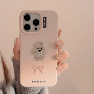 💯【เคสโทรศัพท์】 + Gratis Ongkir💯INS Sweety Girl ผ้าผูกโบว์ซิลิโคนนิ่มเคสโทรศัพท์สำหรับ iPhone 12 13 14 15 16 Pro Max 16 Plus เคสแฟชั่นของผู้หญิงของขวัญ Apple กันชนที่ไม่ลื่นไถล