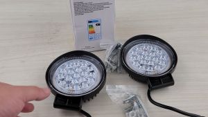 J01S13 SPOT LIGHT ROUND 19LED 12V-24V WITH ORANGE RING SUITABLE FOR ALL CAR LORRY BUS TRAILER