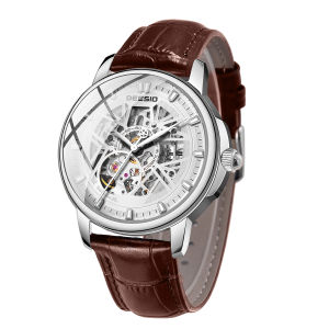 Deesio Automatic Mechanical Watch for Men/Mens Leather Strap Luminous Stainless Steel 30M Water Proof Fashion Casual Watches