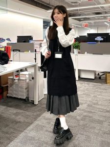 CHANGTONG | Stylish Korean Inspired High-Quality Sweater Shirt Skirt Three-Piece Outfit