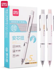 Deli Rotating Core 0.5mm Fine Point Black Pen CS Sharp Twist out Pen Quick Drying Ink Pen Neutral Pen for Daily Writing And Business Use