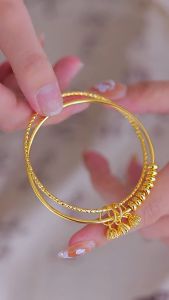 916 original gold double-ring abacus bead lotus pong bracelet for women gift