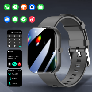 LAXASFIT Smart Watch 1.85-inch HD Display Smart Watch Bluetooth Voice Call IP68 Waterproof Fitness Tracking Smart Watch