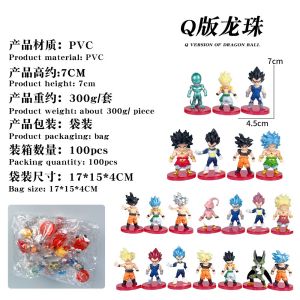 Bandai | Anime Dragon Ball Super Saiyan Son Goku Action Figure Model Gifts Collectible Figurines for Kids 7cm 21 Pieces In A Set