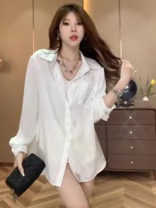 Womens Sun-Protective Loose Shirt Heavy-Embroidery Design Spring-Autumn New Style Outerwear Casual Fashion UV Protection