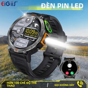 Đồng Hồ Thông Minh Bluetooth EIGIIS KE3 Dành Cho Nam Màn Hình Cảm Ứng Đầy Đủ Màn Hình Theo Dõi Sức Khỏe Có Chức Năng Gọi Đèn Pin Theo Dõi Sức Khỏe Cho iOS Android