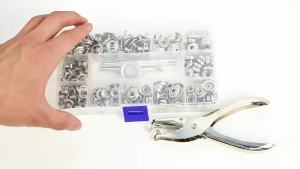 200Pcs 15mm Snap Kit- 50 Sets Marine Grade Snap Fastener Stainless Steel Snap Buttons for Boat Cover Canvas Sewing Leather