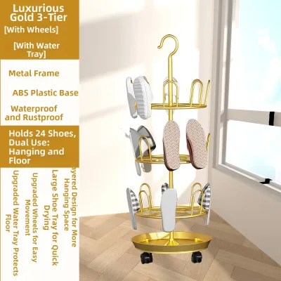 NAIFUNA | Multifunctional Rotatable Stainless Steel Shoe Rack