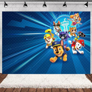 Paw Patrol | Cartoon Dog Paw Patrol Supplies Background  Hot Blooded Rescue Dog Poster Party Decoration Backdrop Celebration Banner Props