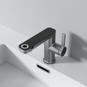 AZOS | Full Copper Intelligent Temperature Display Basin Faucet Grey